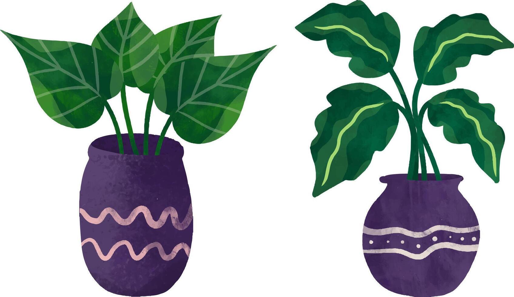 kamerplant Aan pot waterverf illustratie vector