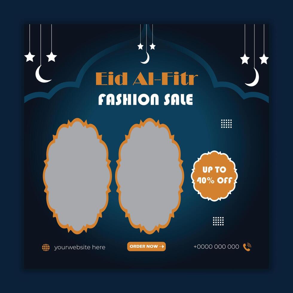 eid al fitr mode uitverkoop sociaal media banier post sjabloon vector