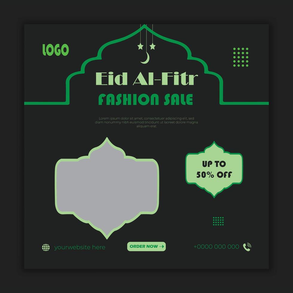 eid al fitr mode uitverkoop sociaal media banier post sjabloon vector