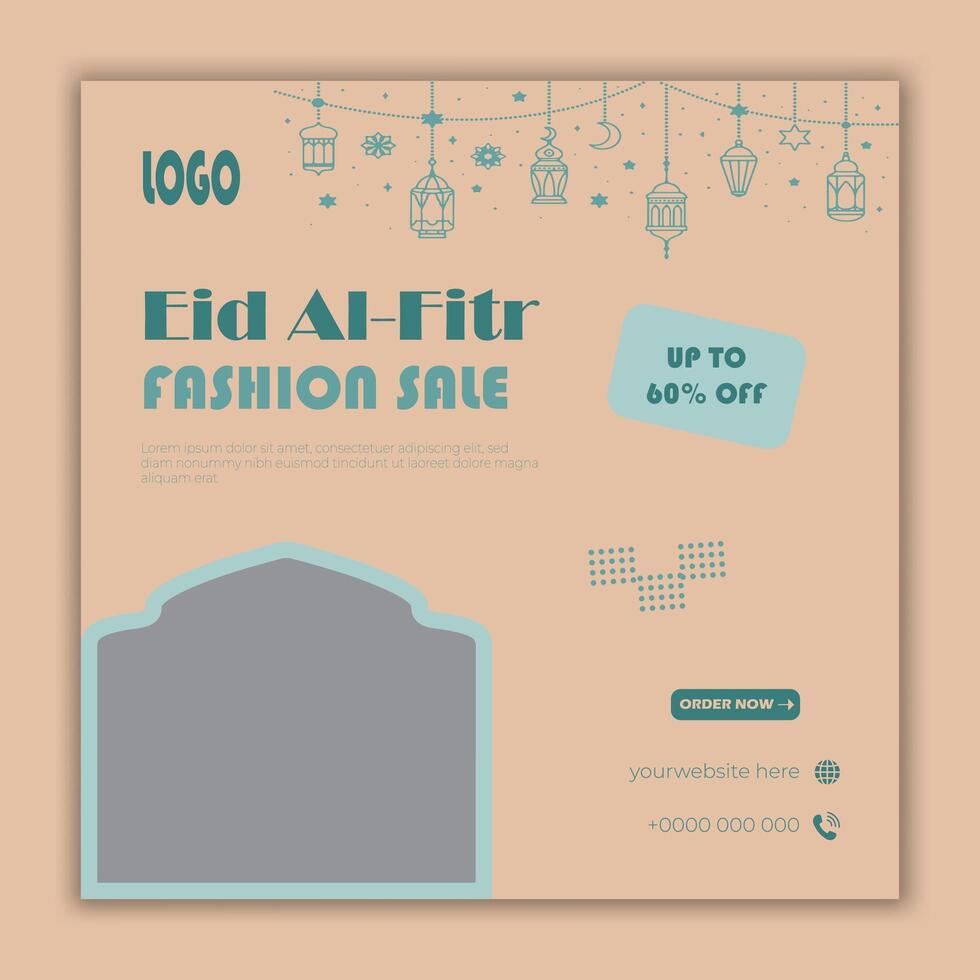 eid al fitr mode uitverkoop sociaal media banier post sjabloon vector