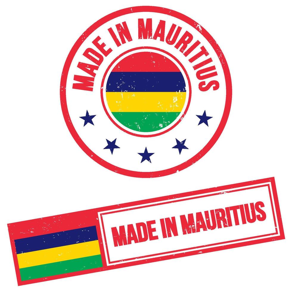 gemaakt in Mauritius postzegel teken grunge stijl vector