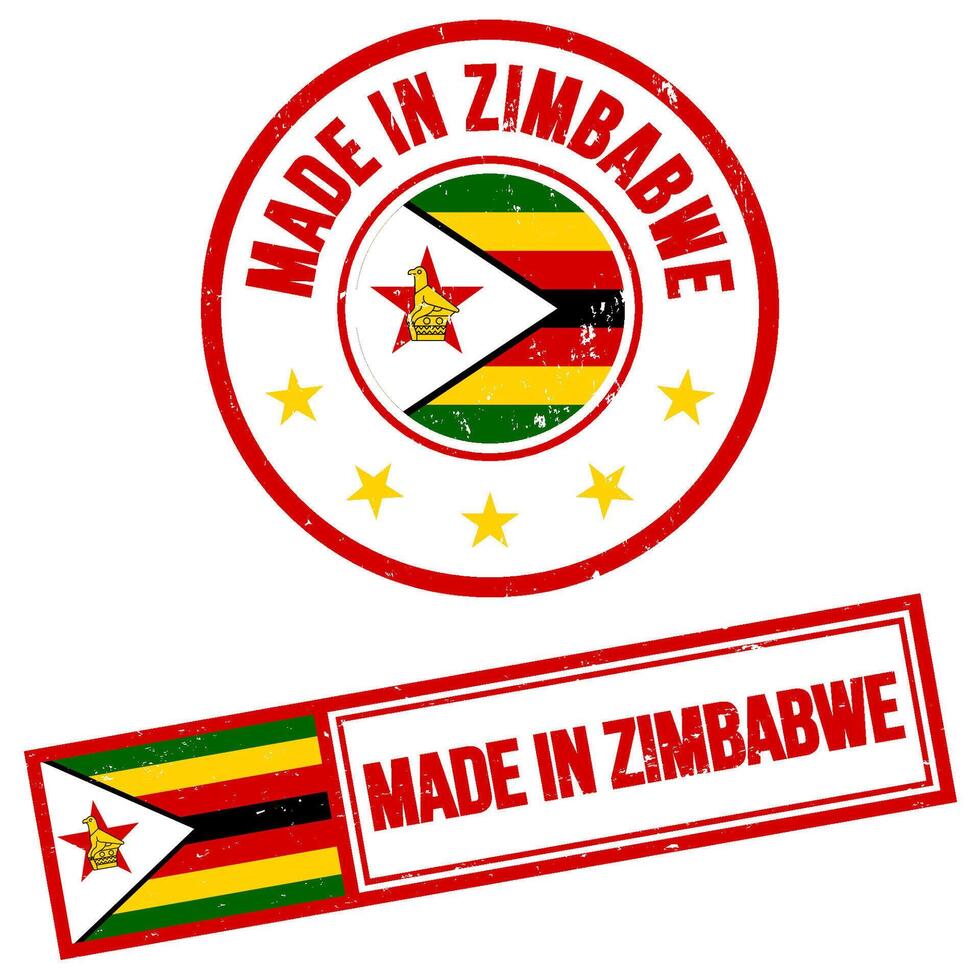 gemaakt in Zimbabwe postzegel teken grunge stijl vector