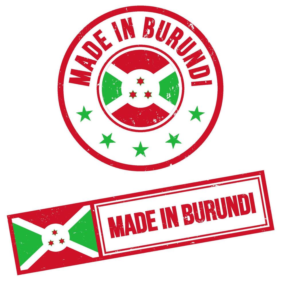 gemaakt in Burundi postzegel teken grunge stijl vector