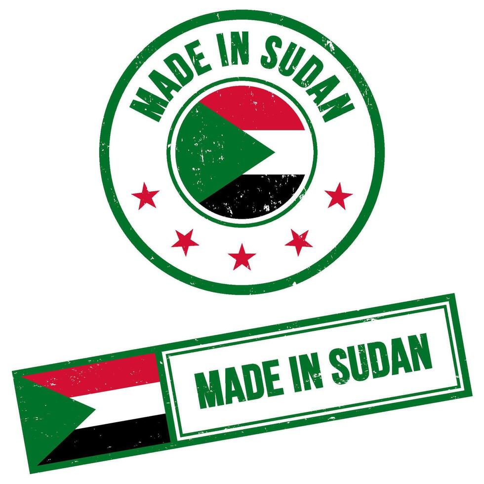 gemaakt in Soedan postzegel teken grunge stijl vector