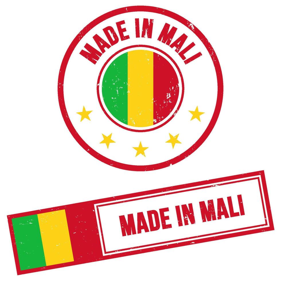 gemaakt in Mali postzegel teken grunge stijl vector