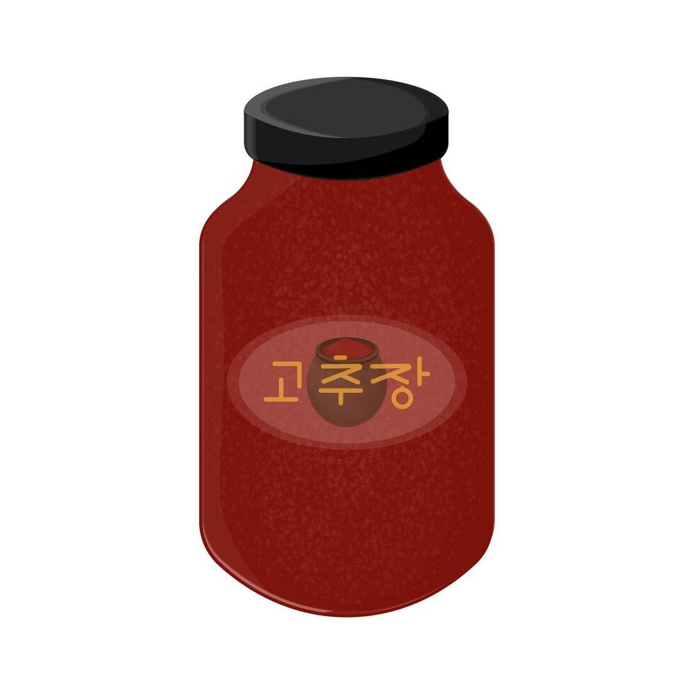 gochujang Aan een pot vector illustratie logo