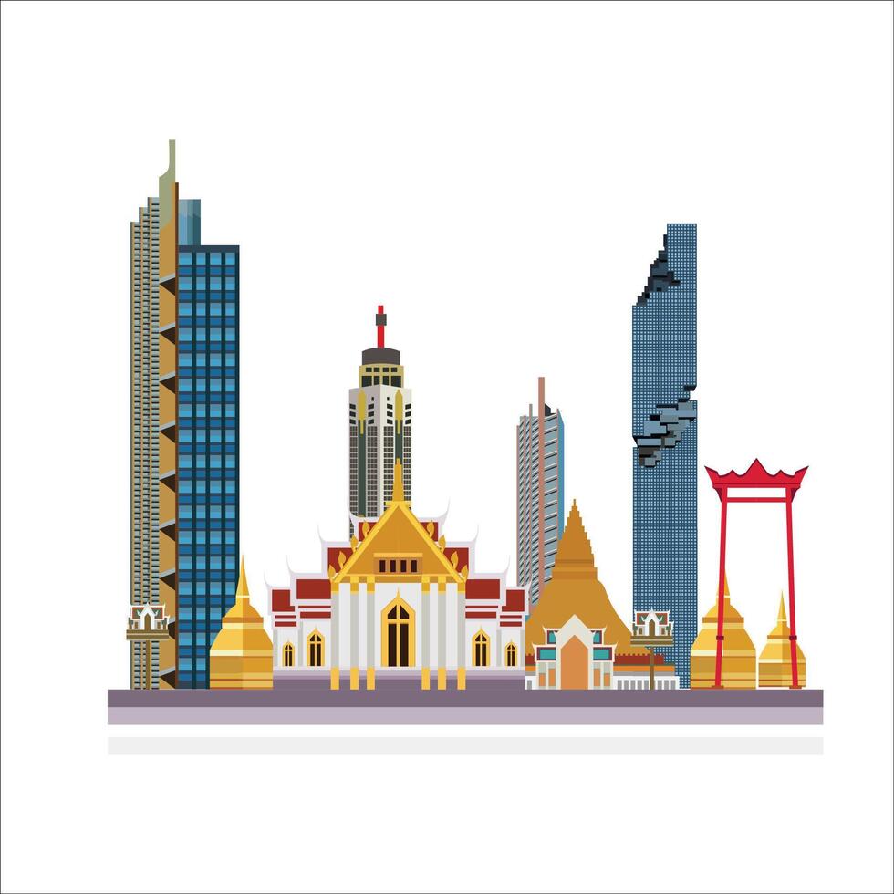 Thailand stad horizon illustratie vector