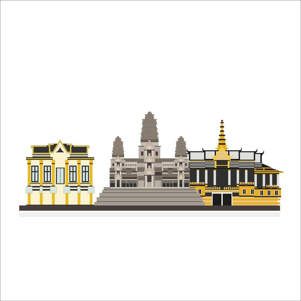 Cambodja voorbeeld traditioneel tempel vector