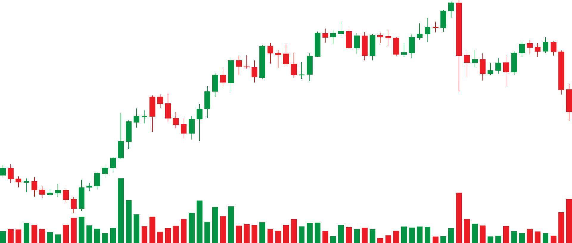 origineel kandelaar patroon met bar tabel Aan bodem in groen en rood kleuren Aan bullish of stijgende lijn markt vector