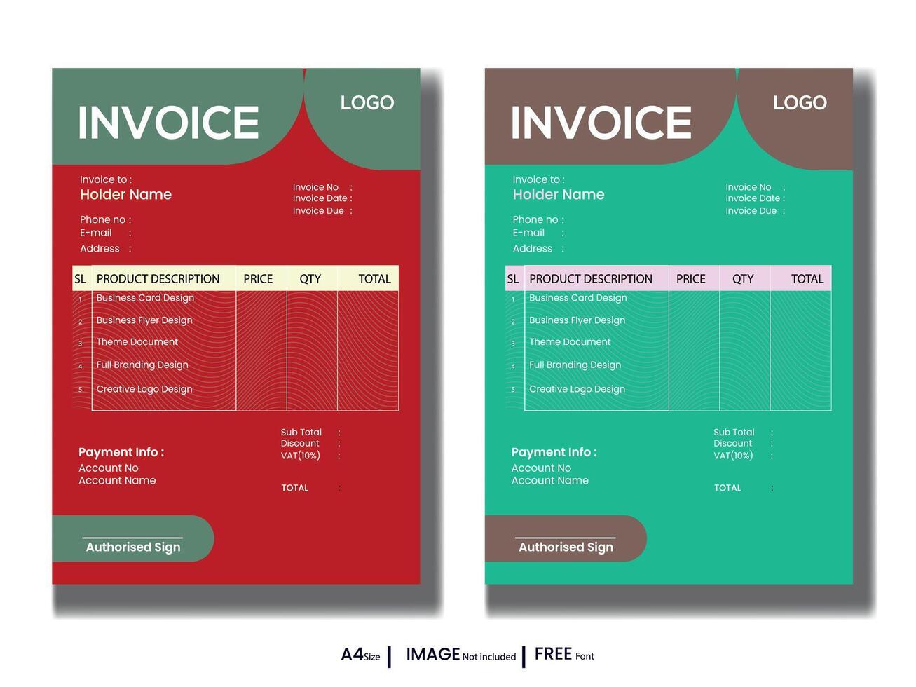 bedrijf factuur het formulier sjabloon. facturering citaten, geld rekeningen of prijs facturen en betaling overeenkomst ontwerp Sjablonen. belasting het formulier, Bill grafisch of betaling bon bladzijde vector reeks