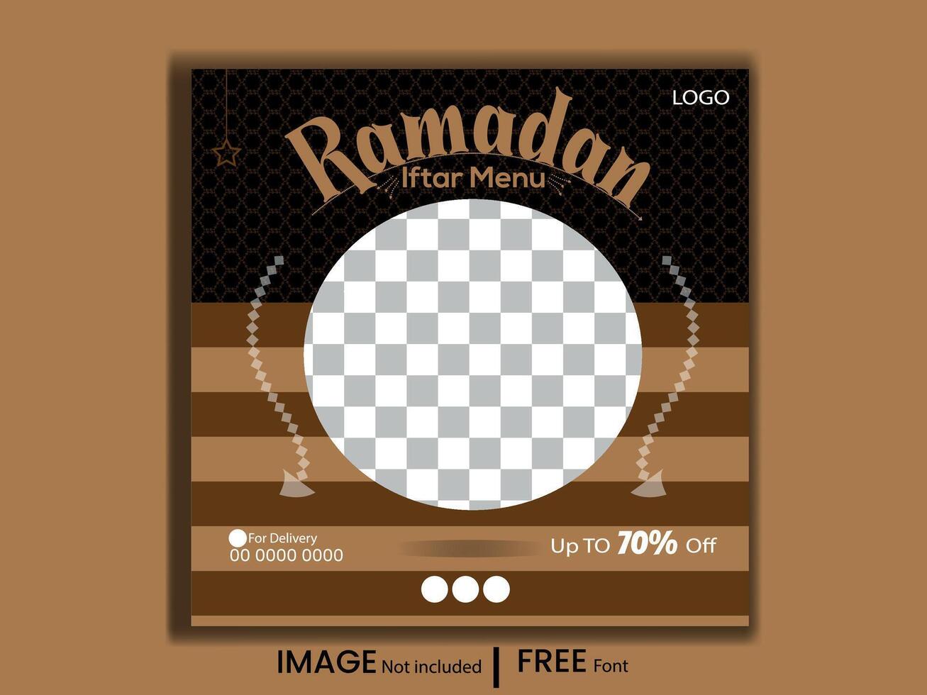 Ramadan voedsel menu sociaal media post vector