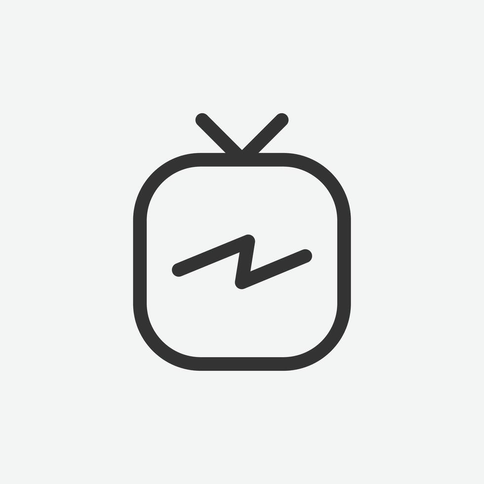 TV vector icoon. leven TV symbool. lineair stijl teken