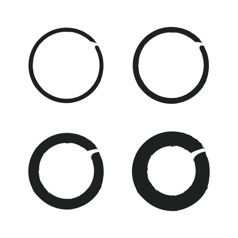reeks van grunge borstel element ontwerp, cirkel logo ontwerp vector