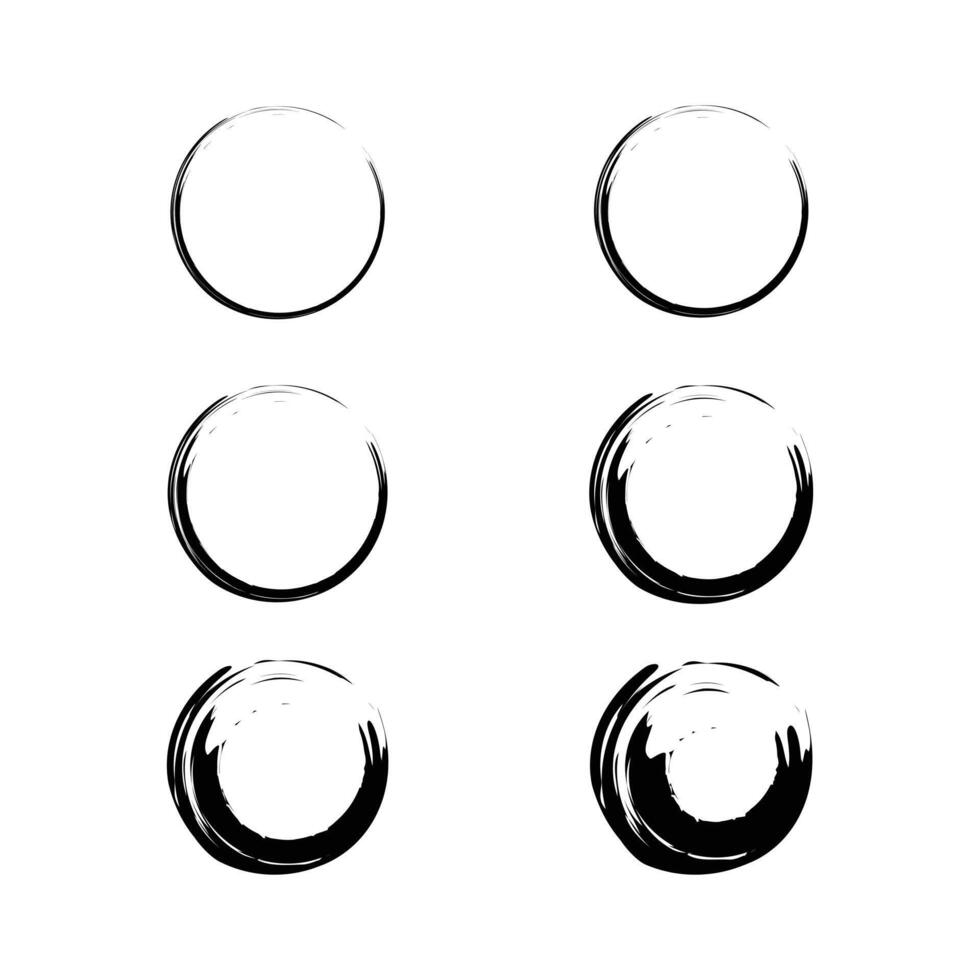 reeks van grunge banier element ontwerp ,cirkel borstel logo ontwerp, helling borstel ,logo ronde borstel vector