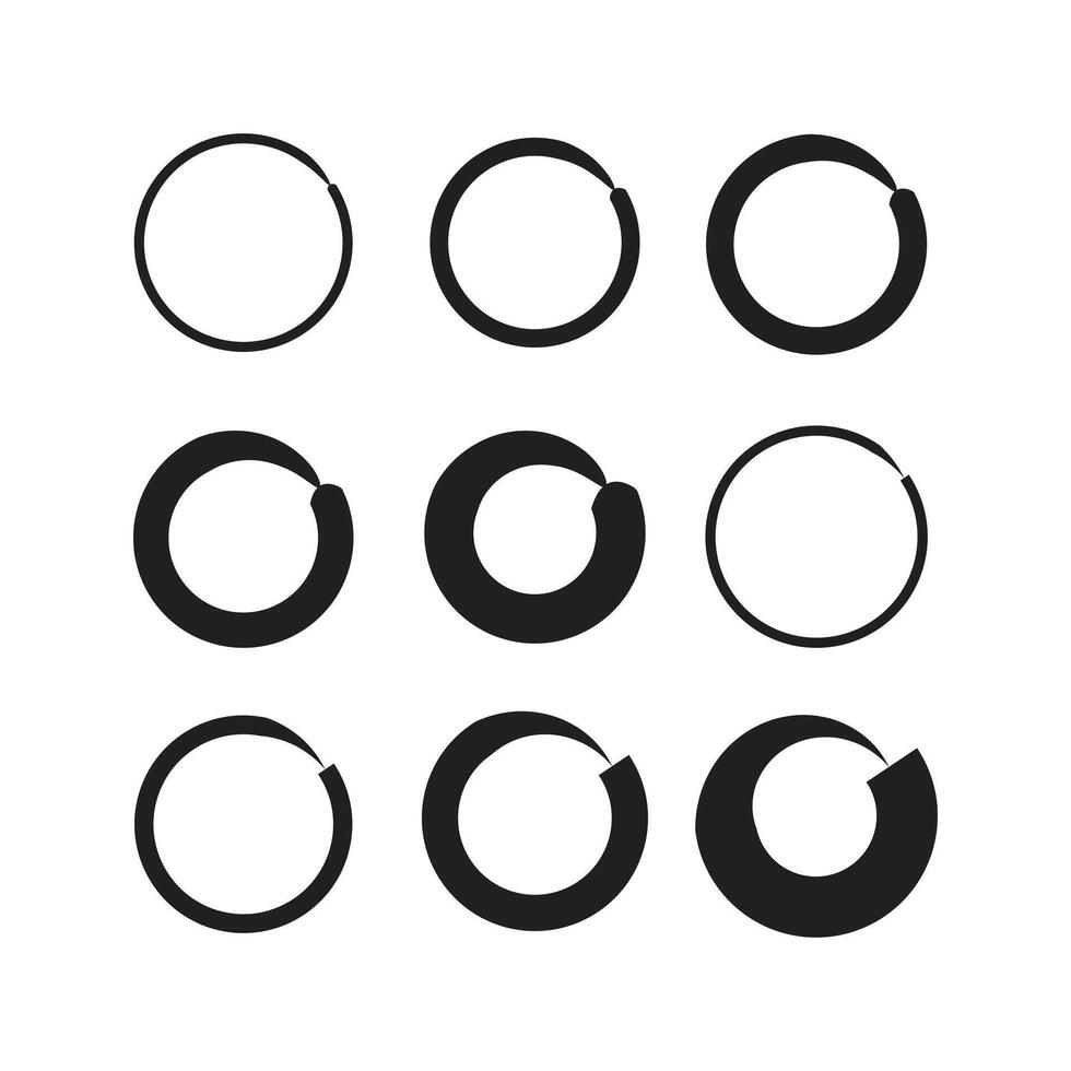 reeks van grunge banier element ontwerp ,cirkel borstel logo ontwerp, helling borstel ,logo ronde borstel vector