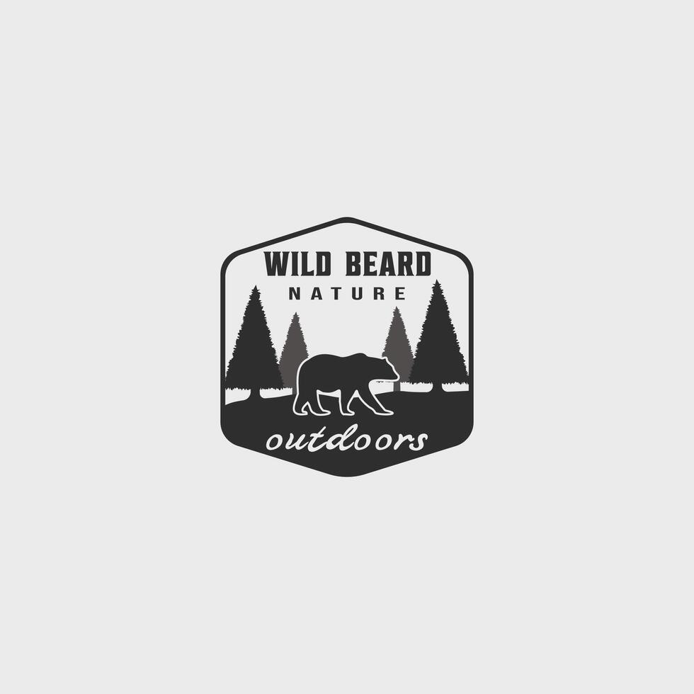 wilde beer logo vintage vector illustratie sjabloon pictogram ontwerp