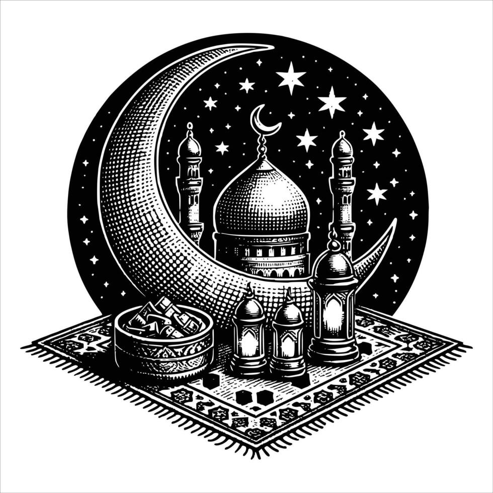 Islamitisch Ramadan mubarak illustratie voor decoratie of groet kaart en enz vector