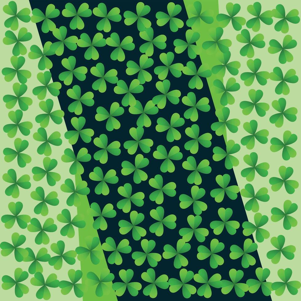 st Patrick dag achtergrond. vector illustratie voor Lucky voorjaar ontwerp met klaver. groen Klaver grens en streep kader geïsoleerd Aan groen achtergrond. Ierland symbool patroon. Iers hoofd voor web.