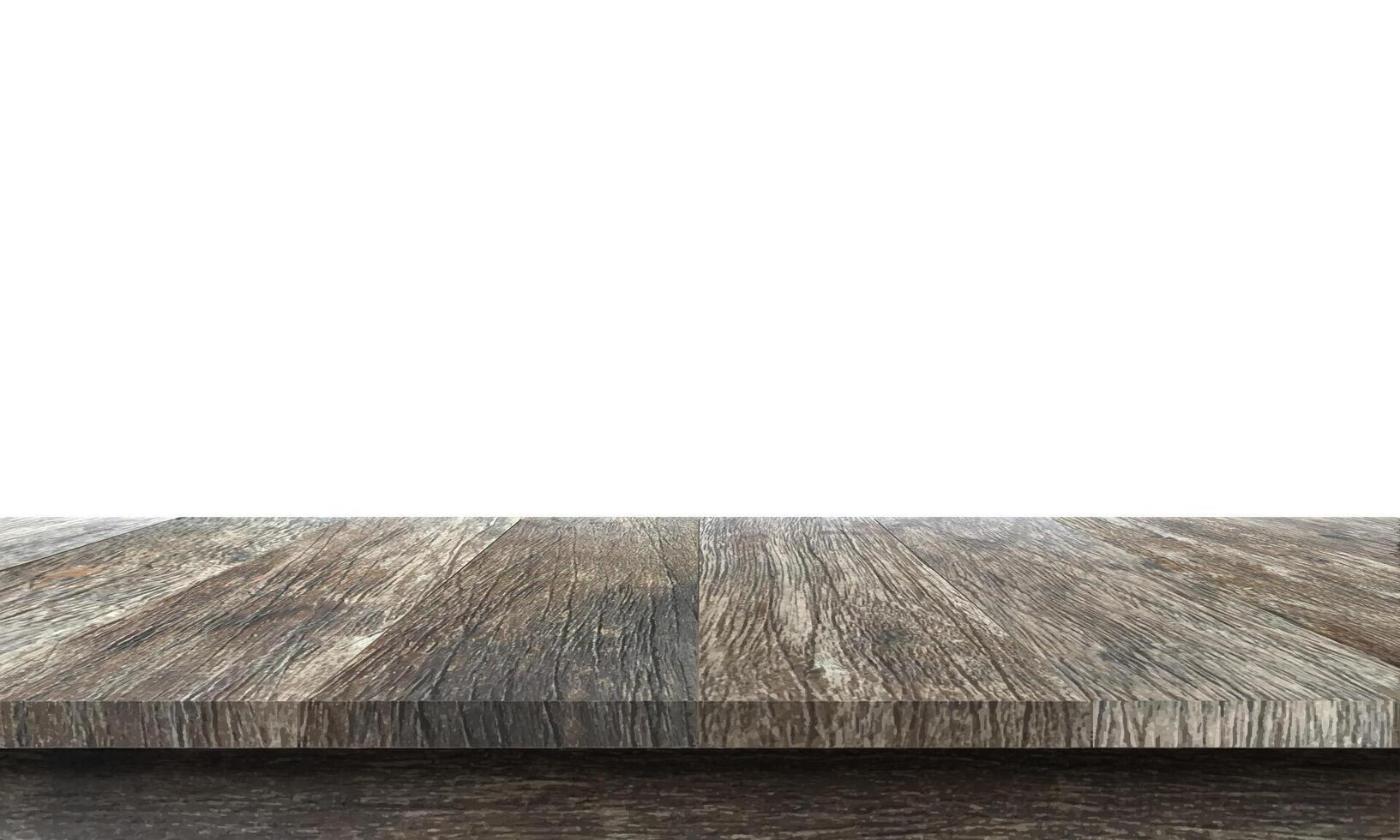 leeg bruin hout planken bureau houten tafel top plank teller oppervlakte strand verdieping vector