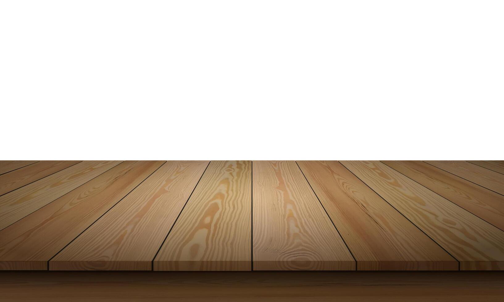 leeg bruin hout planken bureau houten tafel top plank teller oppervlakte strand verdieping vector