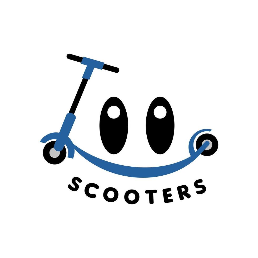 gelukkig scooter logo ontwerp inspiratie, ontwerp element voor logo, poster, kaart, banier, embleem, t shirt. vector illustratie