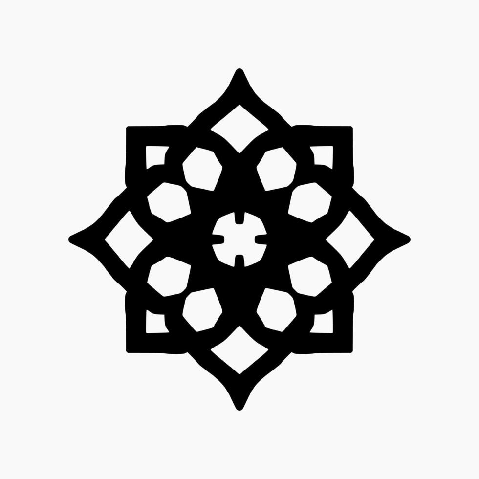 Islamitisch geometrisch. abstract mandala. etnisch decoratief element. Islam, Arabisch, Indisch, en poef motieven vector