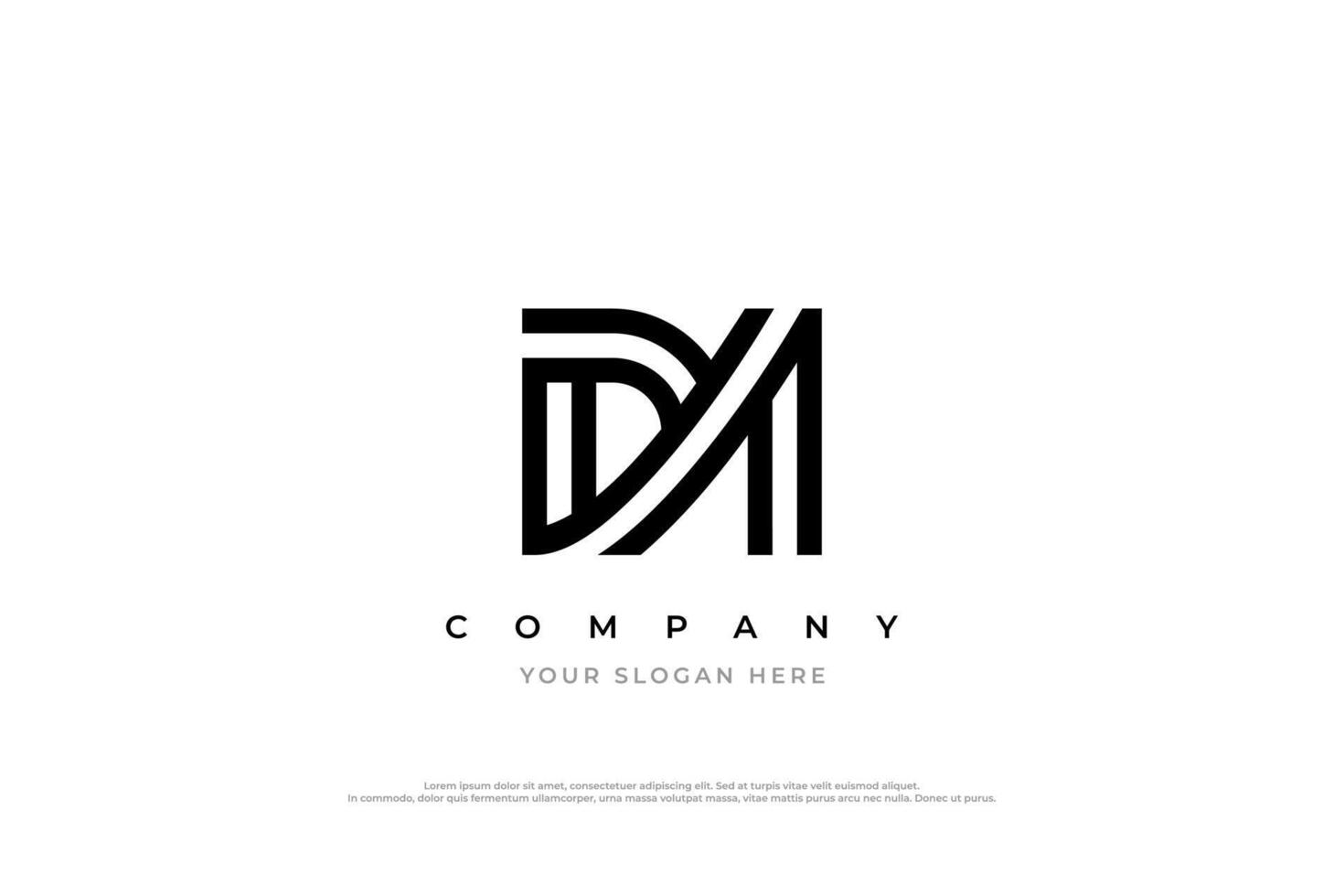 eerste brief dm logo ontwerp vector