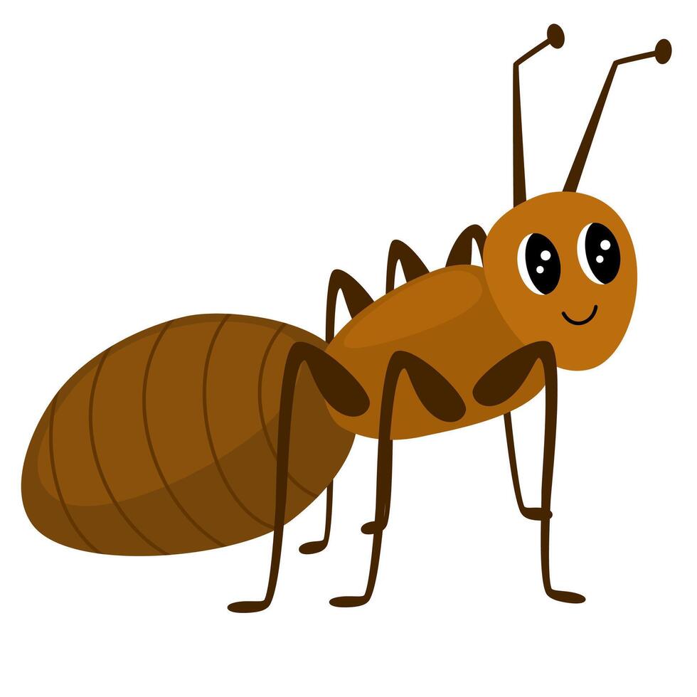 mier tekenfilm karakter. schattig insect. vector hand- trek illustratie geïsoleerd Aan wit achtergrond