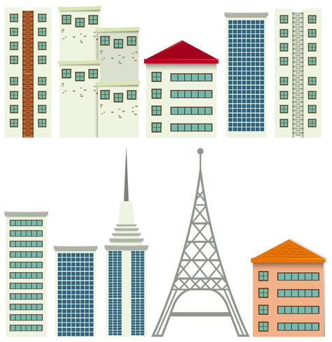 Modern gebouw op witte achtergrond vector