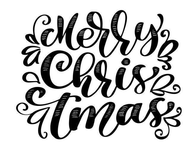 tekst Merry Christmas handgeschreven kalligrafie letters. handgemaakte vectorillustratie. Leuke penseelinkt typografie voor foto-overlays, t-shirt print, flyer, posterontwerp vector