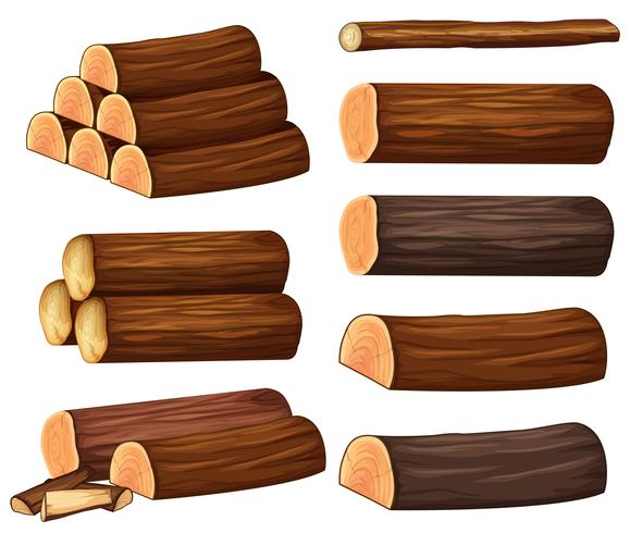 Verschillende soorten hout vector