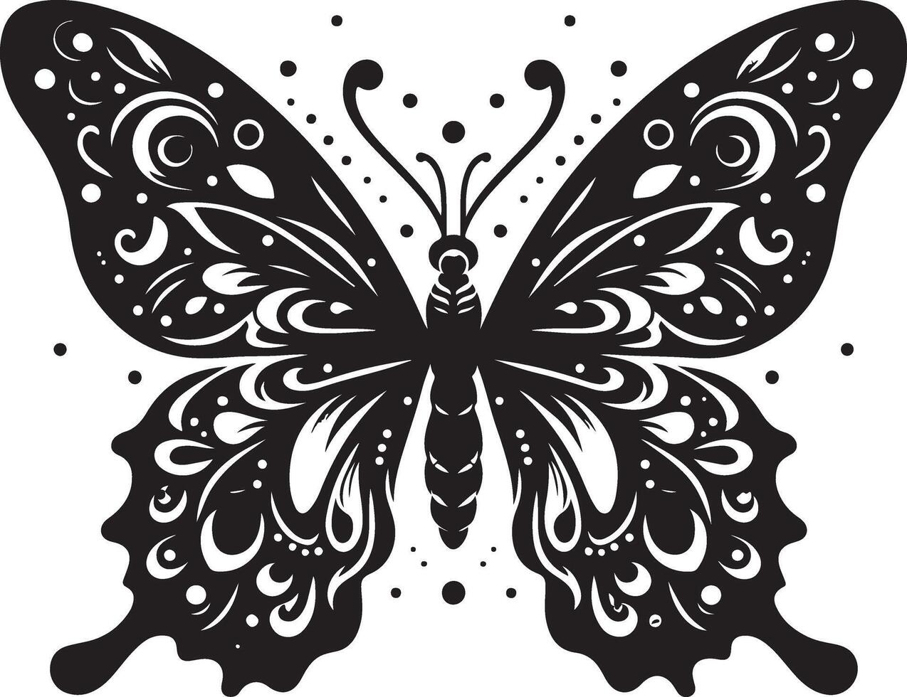 vlinders en bloemen, patroon met vlinders, reeks van vlinders, vliegend vlinders silhouet zwart reeks geïsoleerd Aan wit achtergrond vector