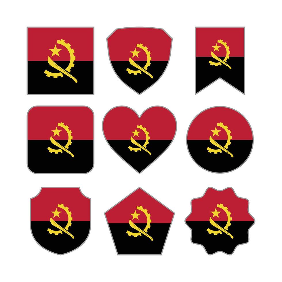 modern abstract vormen van Angola vlag vector ontwerp sjabloon