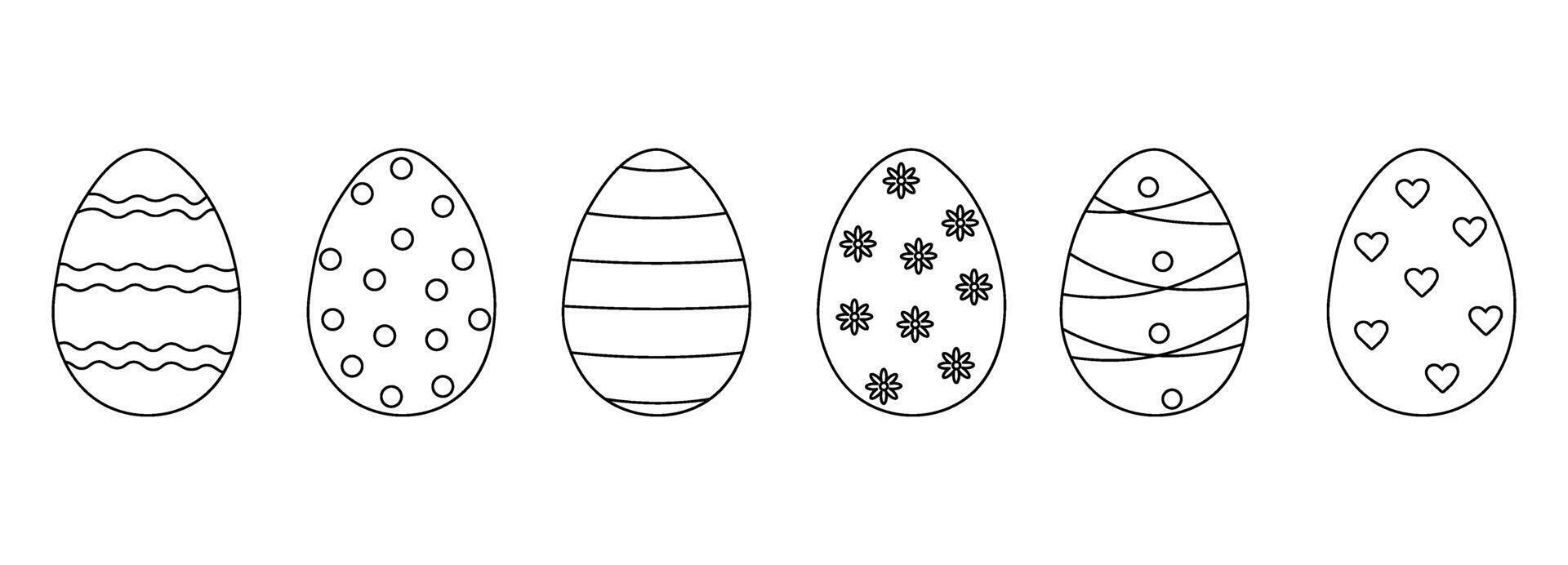 tekening stijl Pasen eieren verzameling. perfect voor ontwerp elementen Pasen groeten vector