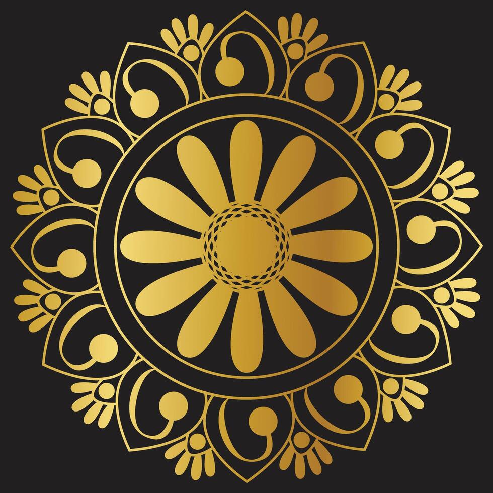 Islamitisch luxe ornament mandala achtergrond sjabloon ontwerp gouden kleur Effecten. vector