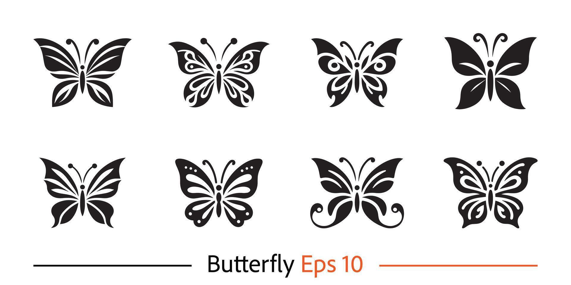 vlinder logo vector reeks sjabloon, vlinder logo vector reeks elementen, vlinder logo vector reeks illustratie