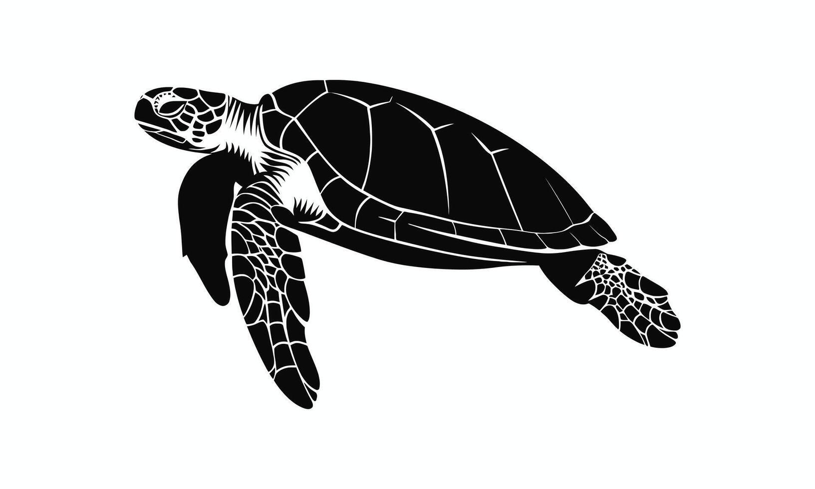 ai gegenereerd zwart schildpad silhouet vector