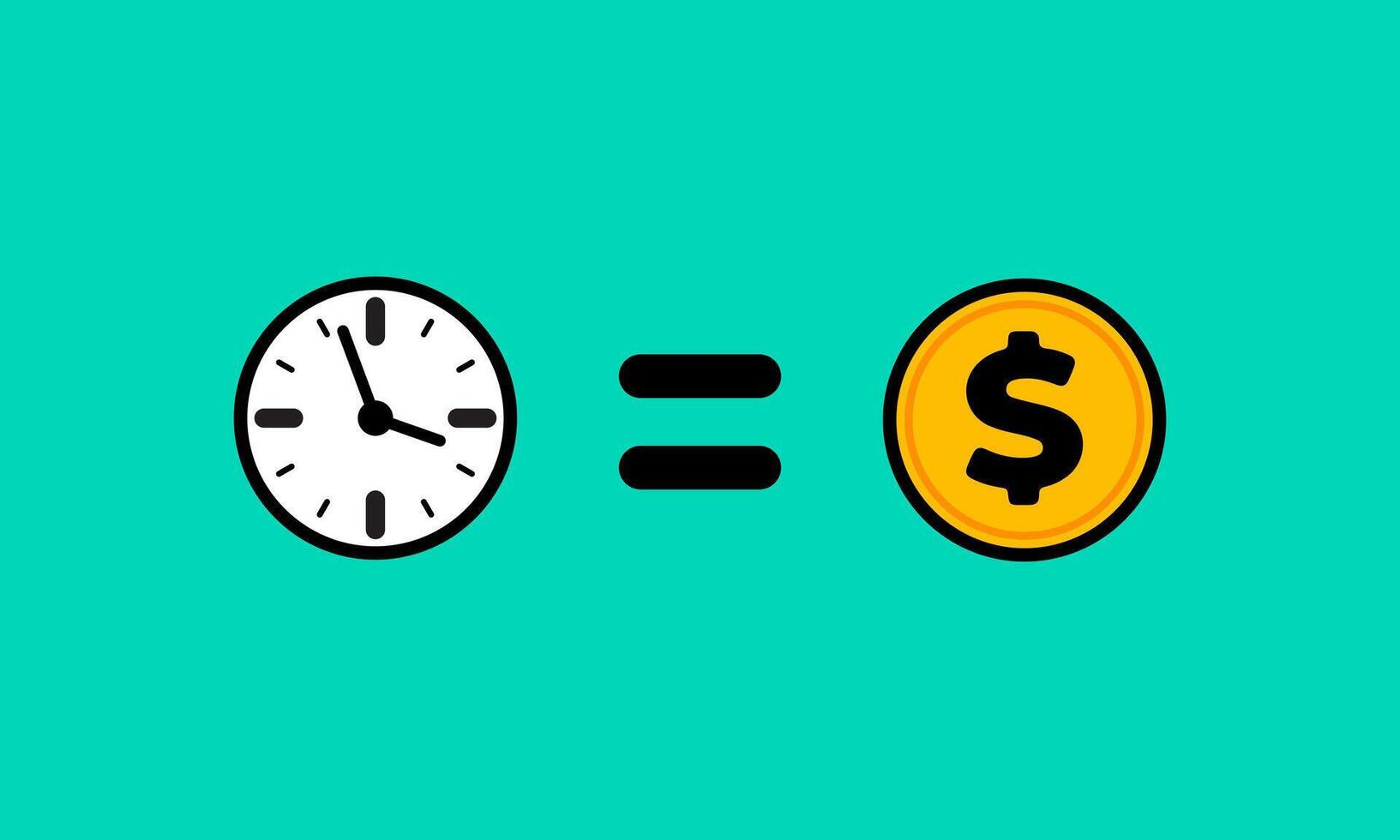 tijd is geld vector ontwerp illustratie. heel geschikt voor bedrijf, onderneming, motiverend, financieel en andere inhoud.
