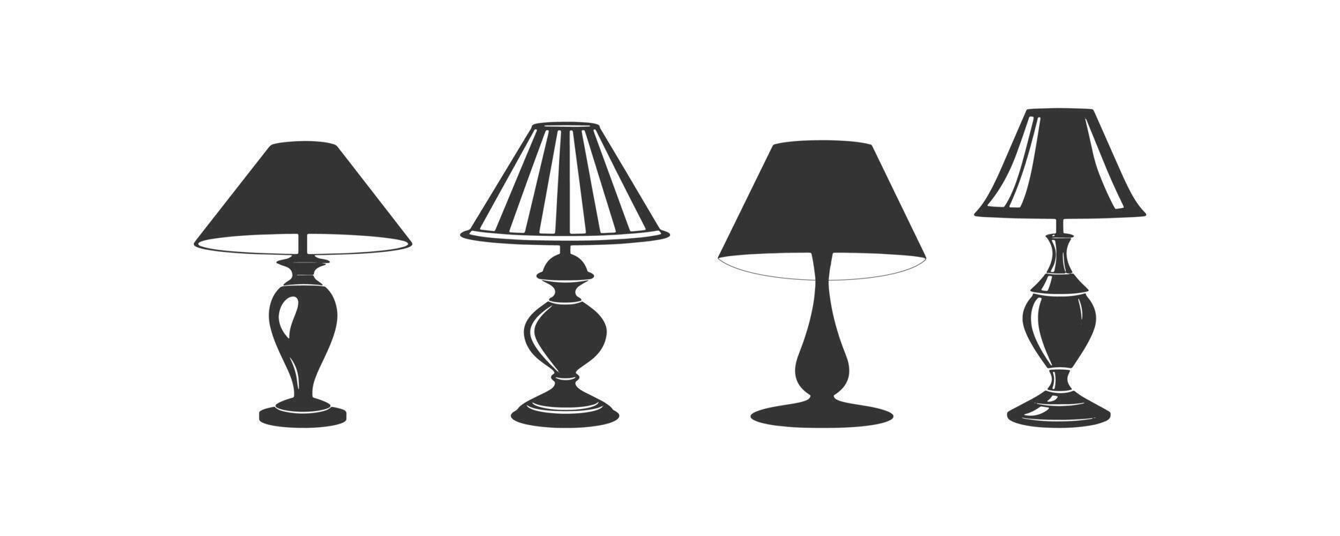 lamp silhouetten icoon set. vector illustratie ontwerp.