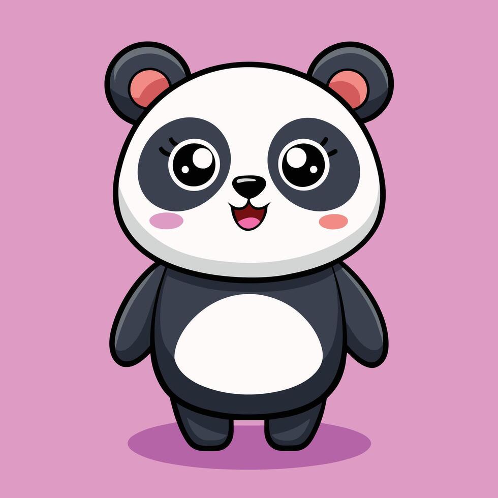 schattig panda tekenfilm dier vector illustratie