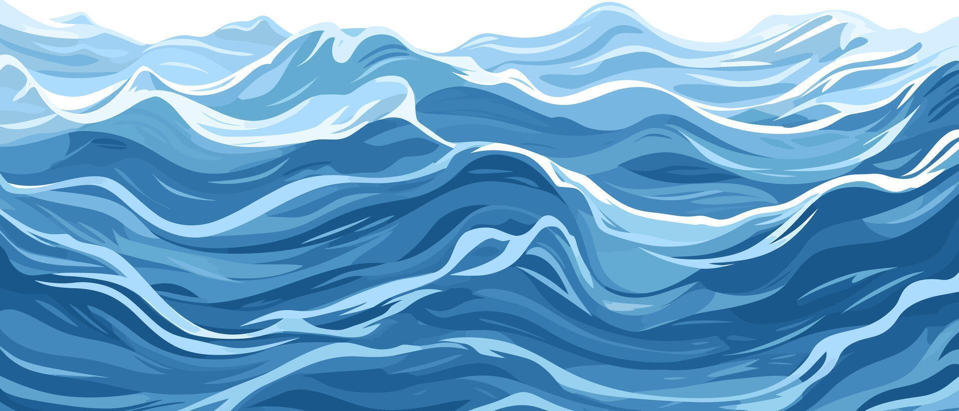 blauw rimpelingen en water spatten golven oppervlakte vlak stijl ontwerp vector illustratie.