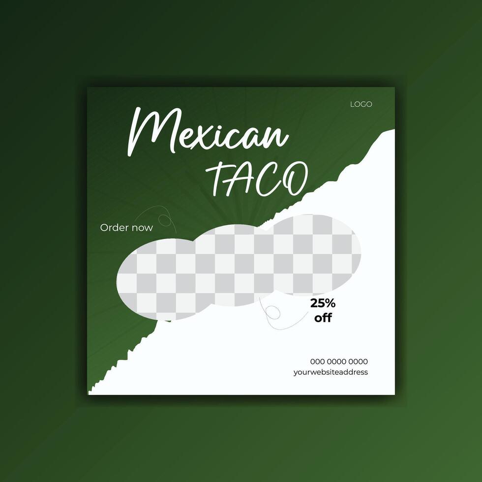 Mexicaans taco's sociaal media post vector