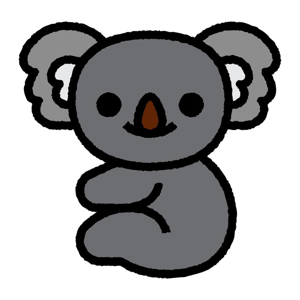 koala tekenfilm opruwen gevulde schets icoon vector