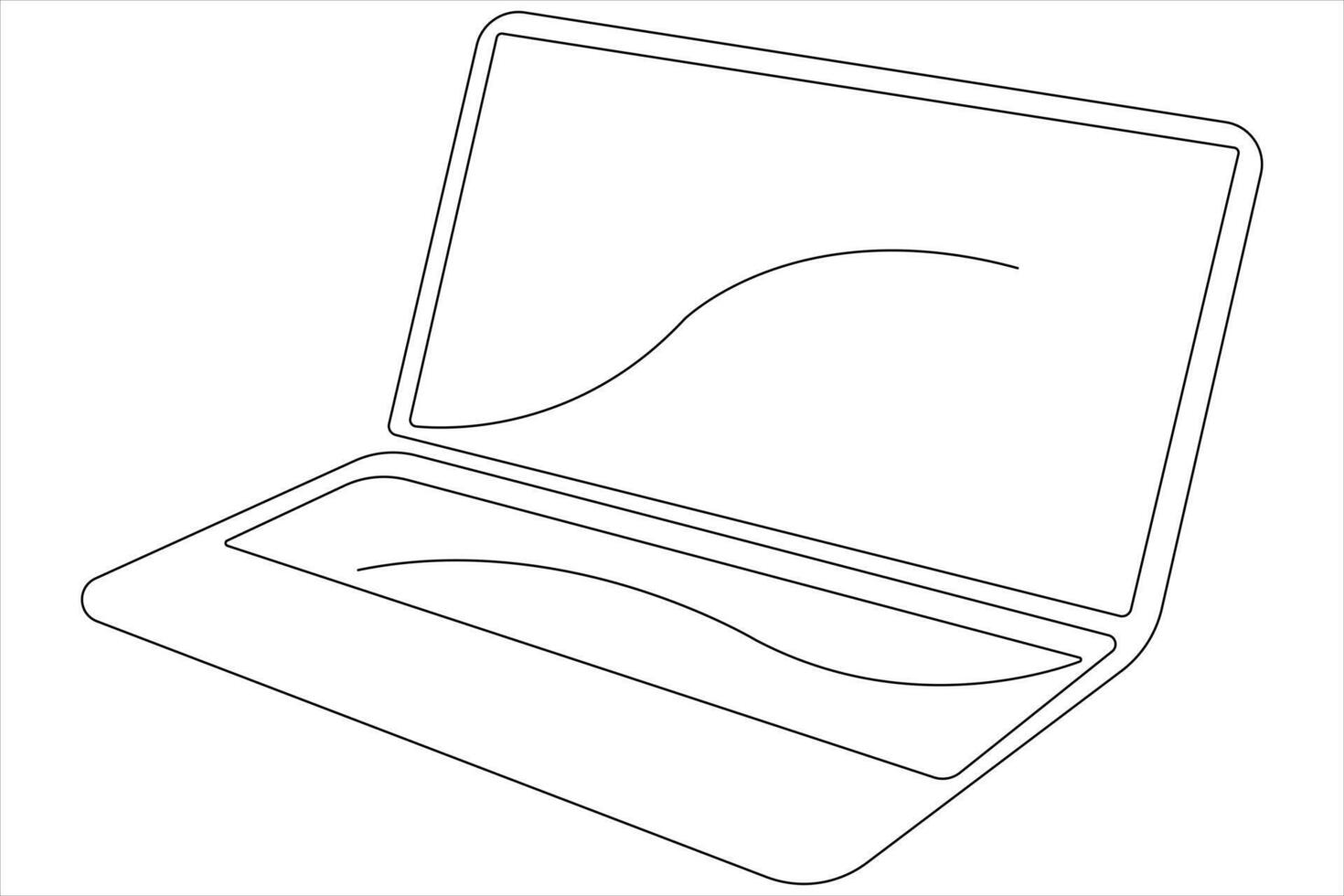 kunst illustratie van laptop in een lijn stijl geïsoleerd schets vector