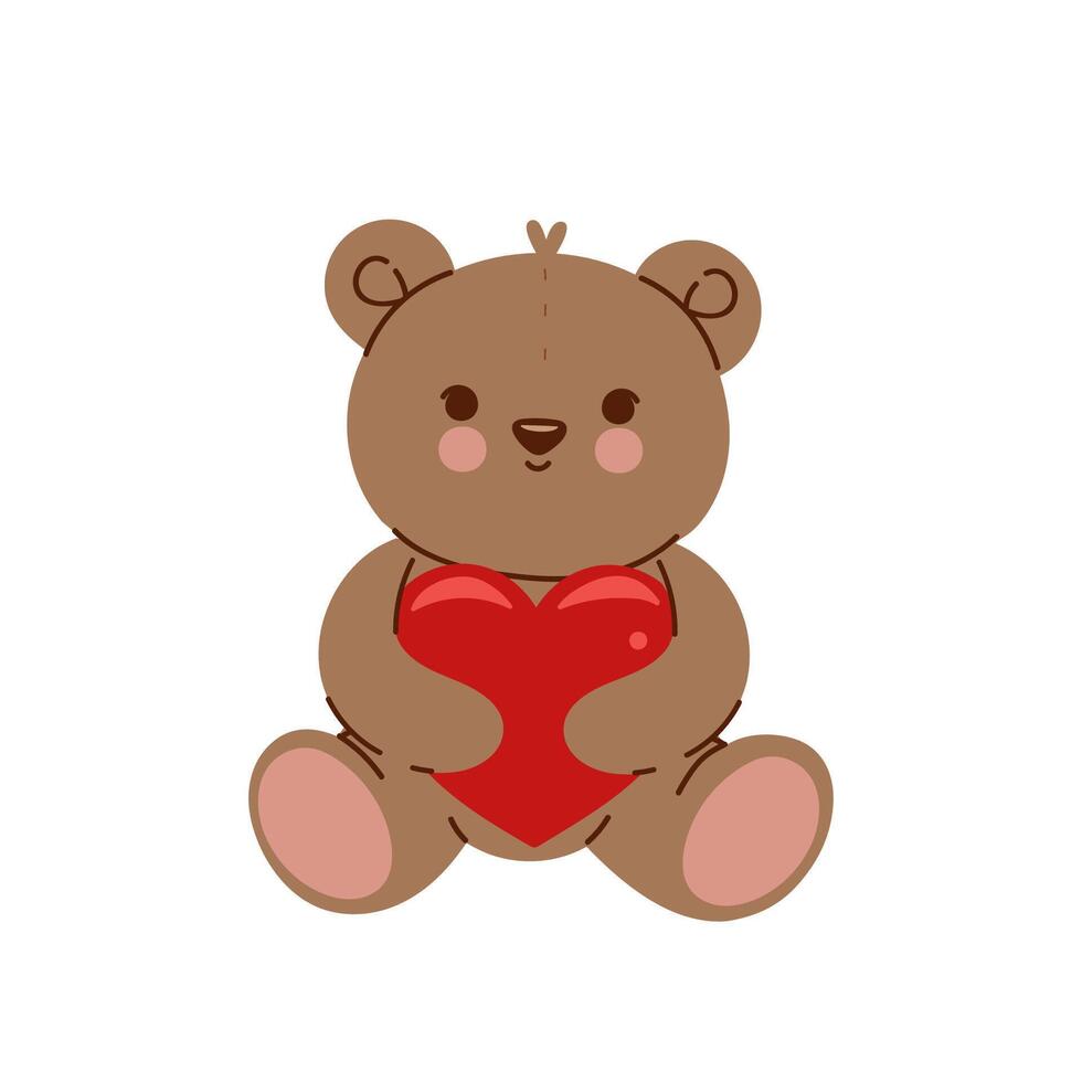 speelgoed- beer met een hart in haar poten. vector grafiek.