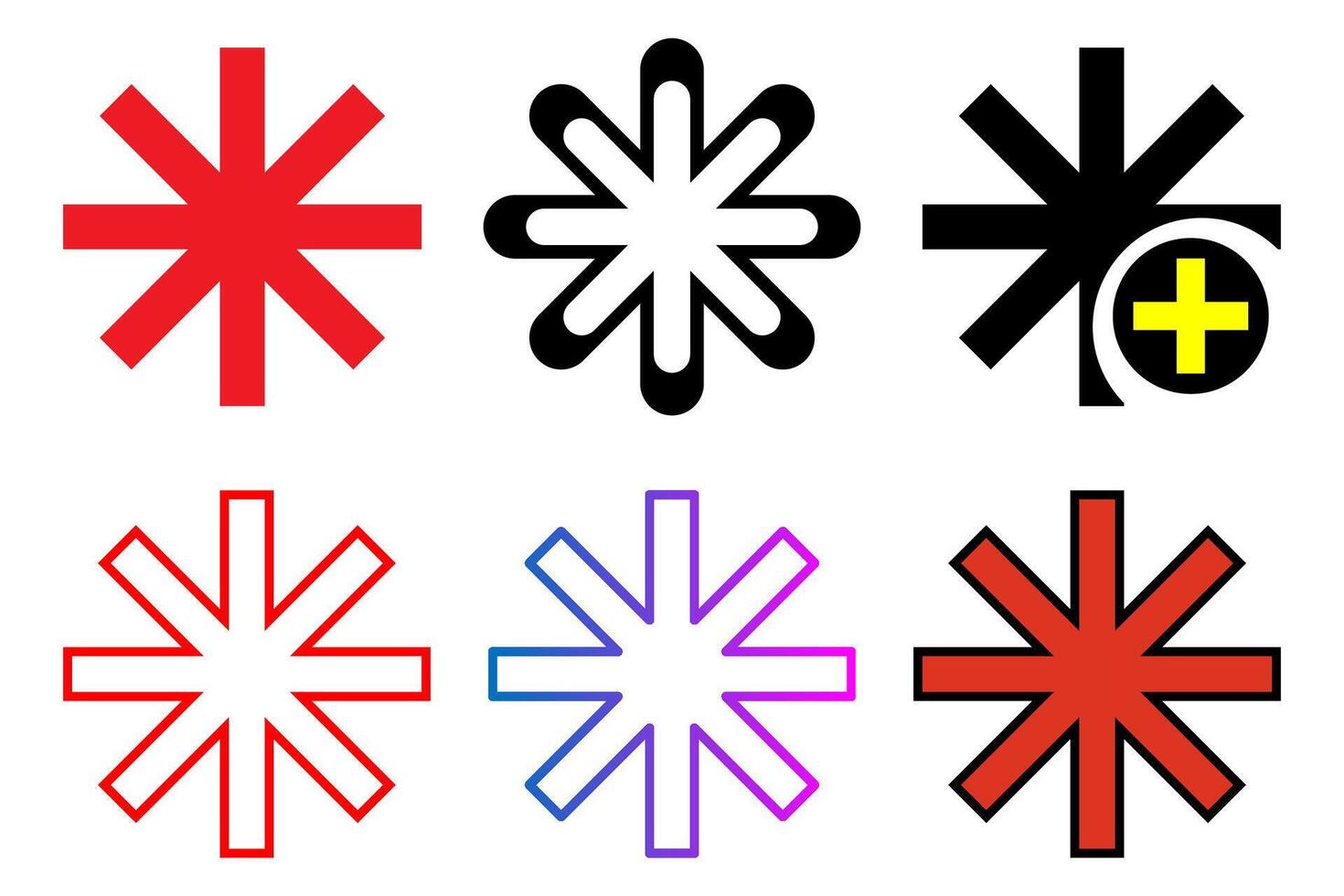 asterisk teken of symbool van asterisk icoon vector. vector