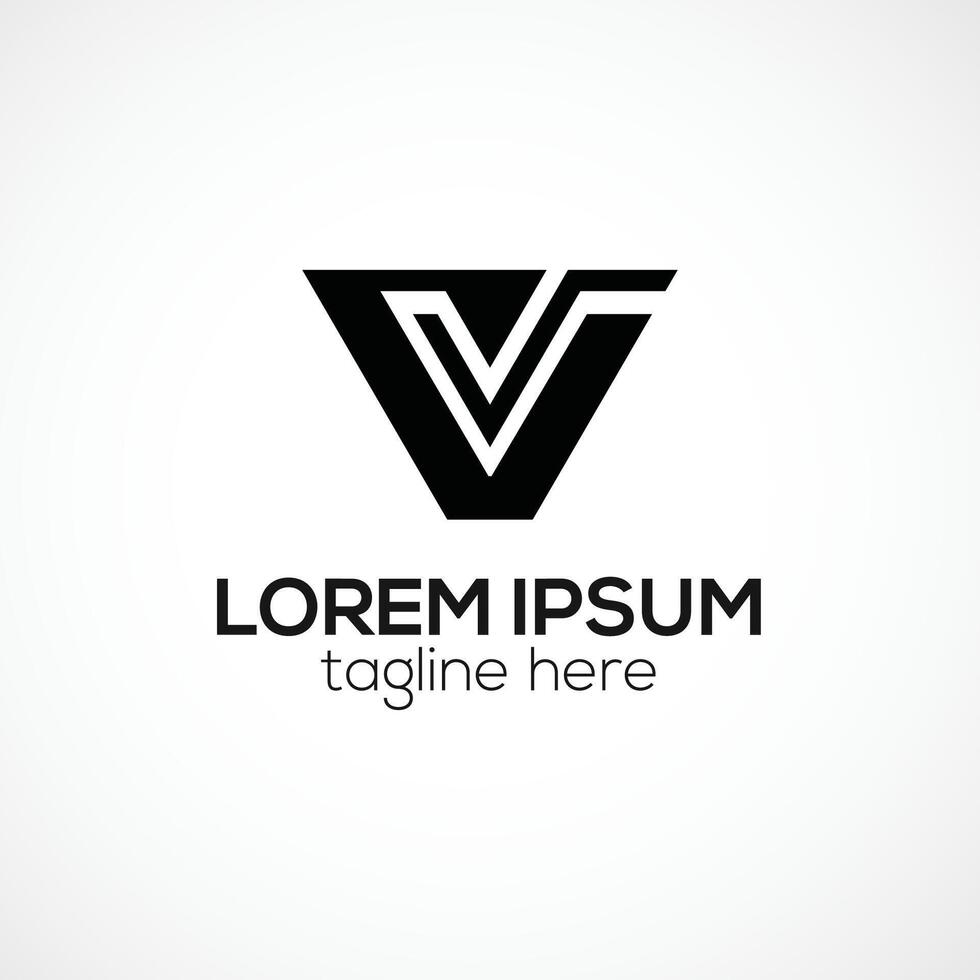 modern v brief abstract logo ontwerp concept geïsoleerd vector sjabloon illustratie