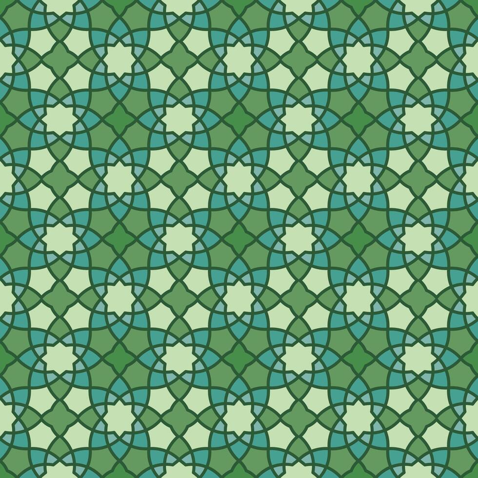 Marokkaans naadloos patroon groen kleur Ramadan decoratief achtergrond vector