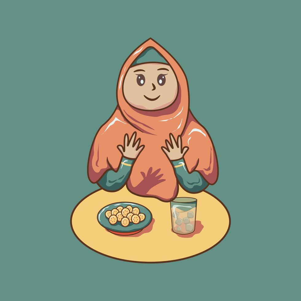 Islamitisch Ramadan karakter werkzaamheid vector grafisch illustratie. geschikt voor Ramadan ontwerp behoeften 07