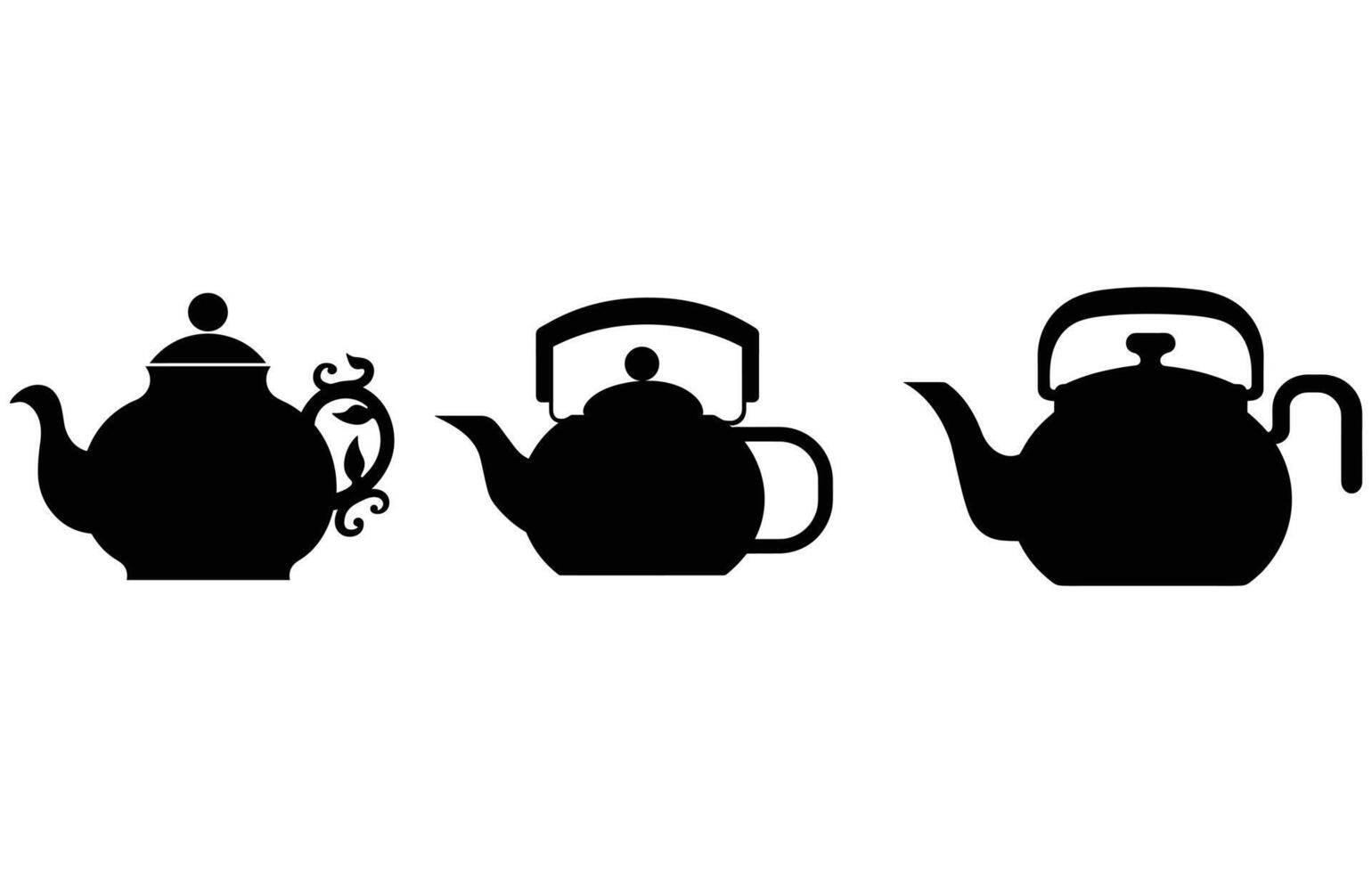 Chinese theepot silhouet, thee theepot kop Chinese vector illustratie, theepot silhouet vector